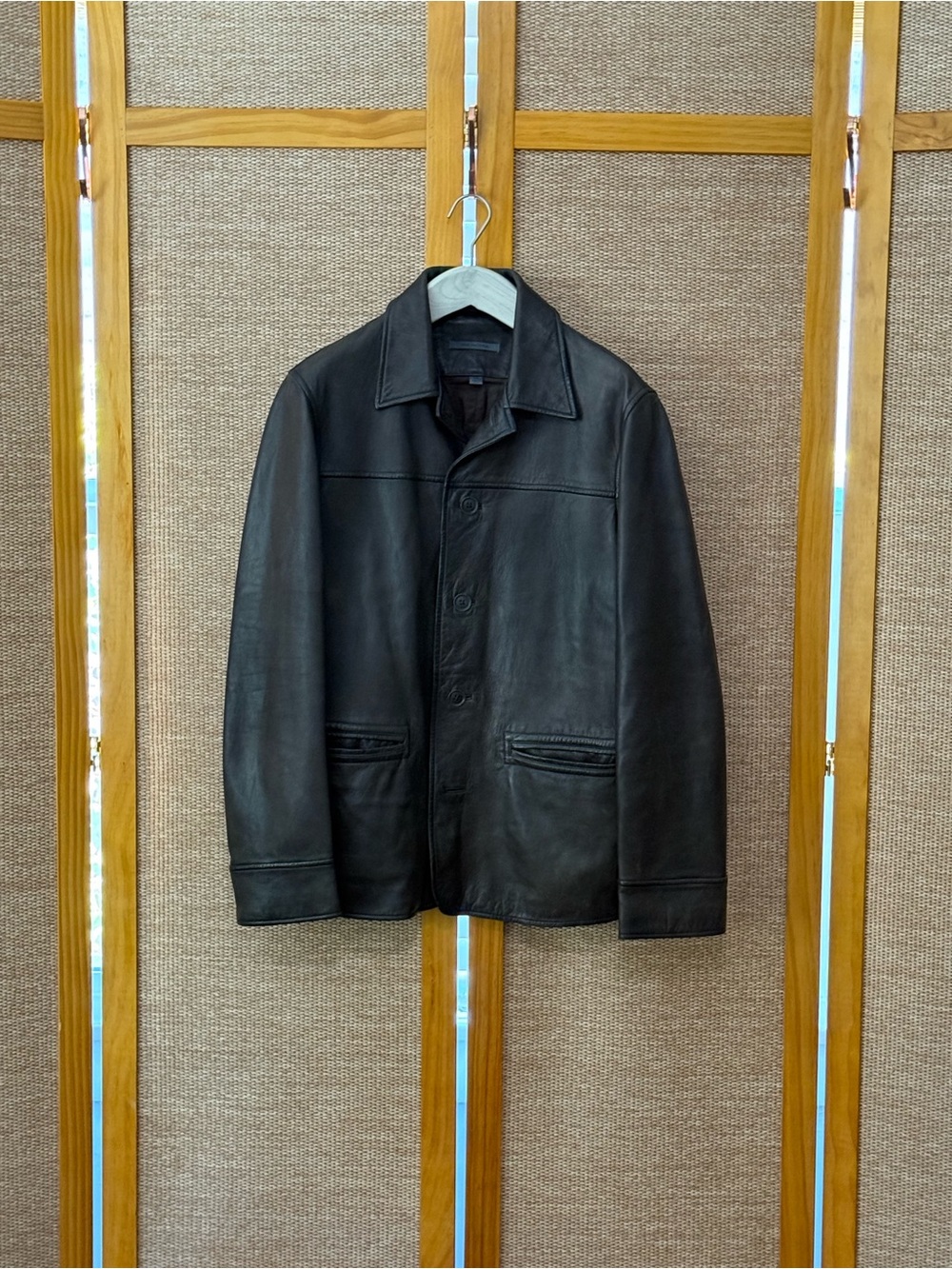 John Varvatos Slate Leather Jacket